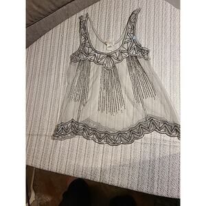 Matty M Small Sheer Beaded Beautiful Sleeveless Top